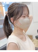 韓国×顔まわりカット×レイヤーカット×グレージュ