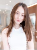 大人かわいい前髪セシルカットココアブラウンフリンジウェーブ