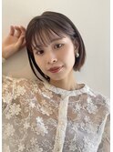 耳かけボブ ワイドバング シースルー 可愛い 切りっぱなし