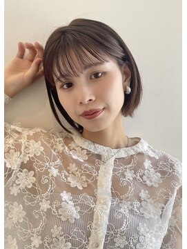 イヴォークトーキョーオーサカ(EVOKE TOKYO osaka) 耳かけボブ ワイドバング シースルー 可愛い 切りっぱなし