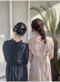 結婚式のお呼ばれヘアアレンジ　カチモリ・編み下ろし