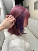 レイヤーカットナチュラルハイトーンデザインカラー[日野駅]