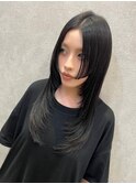 黒髪ヘアカタログ小顔に見せるヘア担当平川友理