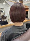 ピンクブラウンミニボブ
