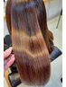 【贅沢ケア♪】カットカラー＋髪質改善＋ヘッドスパ&頭浸浴(炭酸pro付)￥14300