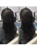ハーフアップサイドお団子