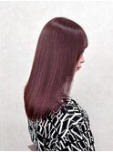【qumu MARIKO】ブリーチなしダブルカラー×ワインレッドカラー