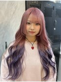 ペールカラーのピンクとラベンダーでデザインカラー/推しカラー
