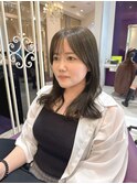 ブリーチ無しダブルカラー　オリーブカラー　京都美容室　進詩織