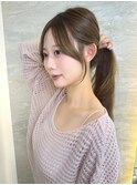 オリーブグレー/ボブ/顔周り/小顔/レイヤー/髪質改善/縮毛矯正