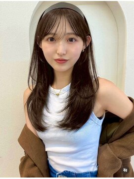 ノイ 銀座(noi) 顔周りレイヤーカットロングレイヤーベージュカラー