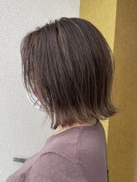 シェル 津山の手店(shel)&nbsp;オリーブグレーココアベージュ小顔クラゲヘアー冬カラー韓国