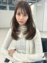 ユーフォリア 銀座(Euphoria) 顔まわりレイヤー 小顔ロング 透けブラウン