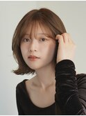 切りっぱなしショート・ボブ/絶壁解消/前髪なし/20代/30代/面長