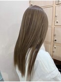 アンブレラカラーピンクベージュイメチェン前髪クールショート
