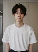 メンズショート　ショートセンターパート