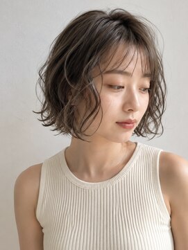 ヘイ 松本店(HEY) 【HEY 松本】透け感グレージュ×ゆるふわボブパーマ