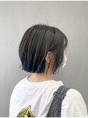 ミニボブグラデーションカラー(グレー×ネイビー)『Nao』