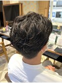 メンズカット ニュアンスパーマ センターパート 