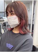 インナーカラーショコラアッシュヘルシースタイル波巻きぎゃう