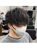 ウェーブ(WAVE)&nbsp;前下がりマッシュ×ほつれパーマ/メンズパーマ/メンズカット