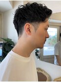 爽やかメンズマッシュショートオフィスOK黒髪アップバング無造作