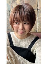 ムク(MUKU)&nbsp;大人可愛いマッシュショート＋ピンクブラウン