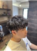 ベリーショート/ダークアッシュ/ニュアンスパーマ/韓国マッシュ