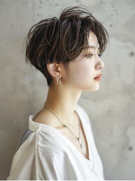 アルトリスト(Altruist Aging×HAIR&SPA) ☆イメチェンピンクベージュアンブレラカラー前髪クールショート