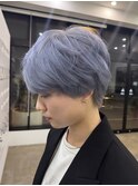 ブルーシルバーカラー10代20代ブリーチカラー