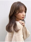 髪質改善レイヤーカットデジタルパーマ小顔ヘーゼルグレージュ1