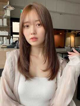 エトラ 渋谷店(etora) 小顔 前髪 レイヤーカット ホワイトグレージュ"