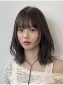 レイヤーボブ韓国ボブミディアムレイヤーボブルフ似合わせカット