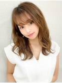 2wayバング シャギーレイヤー　シースルー  くびれヘア