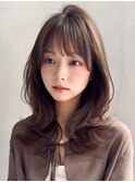 斜めバング薄めバング愛されイメチェン暗めカラー#521f0907
