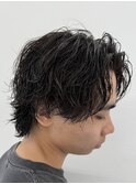メンズウルフスタイル／ルーズパーマ