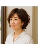 ミセス柔らかショートボブ　20代 30代 40代 50代 60代 髪質改善