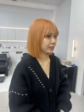 ザザ ZA/ZA 茗荷谷 ばつっとボブ/透明感オレンジカラー