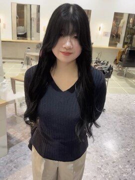 レイヤーカット/ロングレイヤー/ブルーブラック