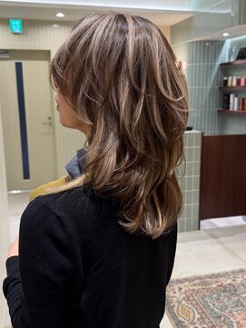 ハーパーズ 渋谷(harpers) マッシュウルフレイヤーカットスライシングハイライト