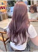 ミルクティーピンクベージュピンクブラウン暗髪40代ハイトーン