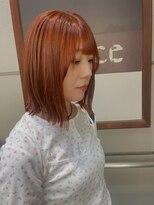 グレイス ヘアドレッシング 鷹匠(grace hair dressing)&nbsp;ストンロブ×オレンジカラー