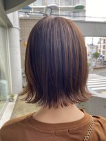 フレア 心 武庫之荘(flare) #オリーブグレージュ#艶カラー#外ハネボブ