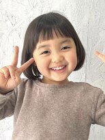 ザヘアメイクシェア(THE -HAIR MAKE SHARE-) キッズカット☆オン眉前髪が可愛い内巻きボブ