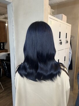 アジールヘア 東上野店(agir hair) 暗髪ネイビーカラーブルーブラックツヤ感【上野】