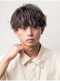 刈り上げツーブロックシースルーマッシュセンターパート韓国ヘア