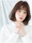 ココアブラウンシースルーバングミディアムq小山20代30代40代