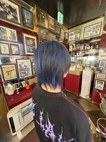 グリッツ (GLITZ) メンズウルフカットカラーコルバトブルー