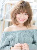 無造作カール小顔ボブパーマハッシュカットc7越谷20代30代40代