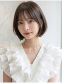丸みショートボブ/切りっぱなし/小顔ブリーチなし/艶髪p上尾